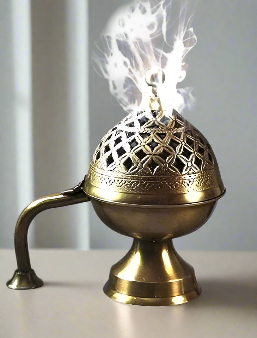 Brass Dhuna Burner – Antique Loban Dhoop Dani for Puja & Home Decor